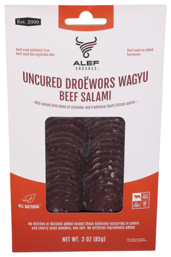 ALEF SAUSAGE SALAMI DRWRS WAGYU SL - 3 OZ