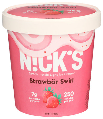 Nicks Ice Cream Strwbry Swirl, 16 OZ.