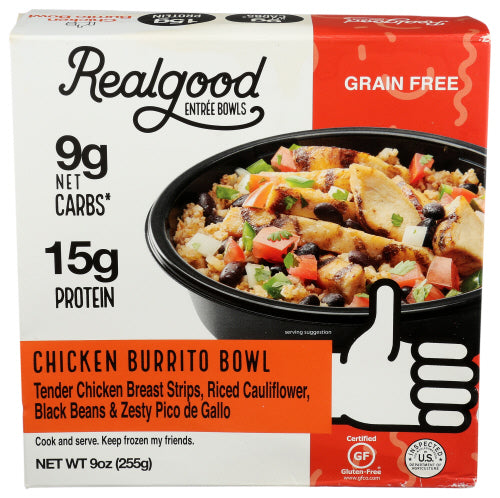 Real Good Foods Bowl Chicken Burrito, 9 OZ.