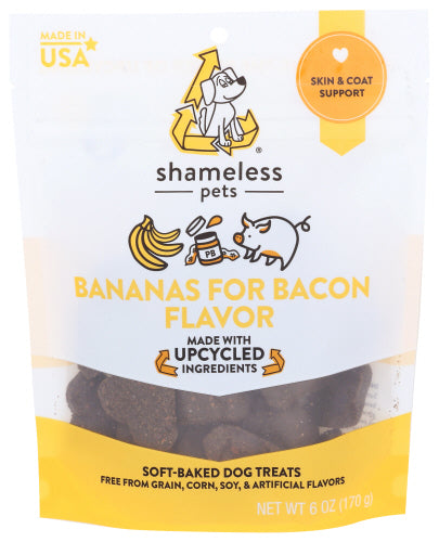 SHAMELESS PETS TREAT DOG BACON - 6 OZ