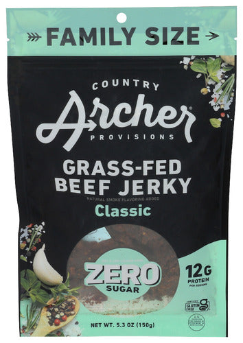 Country Archer 
Jerky Beef Zro Sgr Grsfd, 5.3 OZ.