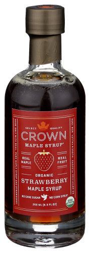 Crown Maple 
Syrup Maple Strawbry Org, 8.5 FO.