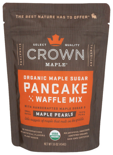 Crown Maple 
Mix Pancake Maple Sugar Org, 16 OZ.