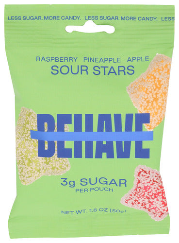 Behave Foods Inc 
Sour Strs Pnpl Rspby Apl, 1.8 OZ.