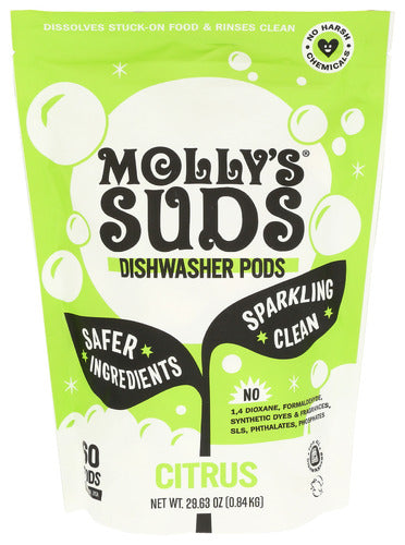 MOLLYS SUDS AUTODISH PODS CITRUS 60C - 29.63 OZ