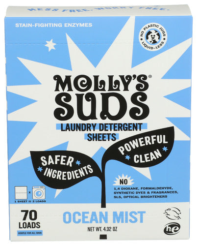 MOLLYS SUDS LAUNDRY SHEETS OCEAN MST - 4.32 OZ
