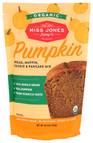 MISS JONES BAKING CO MIX PMPKN BRD MFFN ORG - 16 OZ