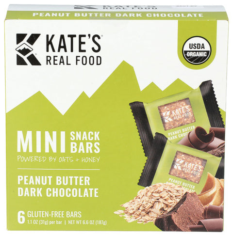 KATES REAL FOOD BAR PB DRK CHO MINI MPCK - 6.6 OZ
