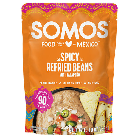 SOMOS BEANS REFRIED SPICY - 10 OZ