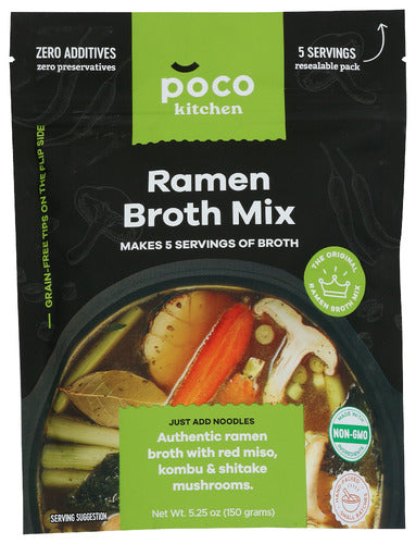 Poco Kitchen Broth Ramen Pork & Ginger, 5.25 OZ.