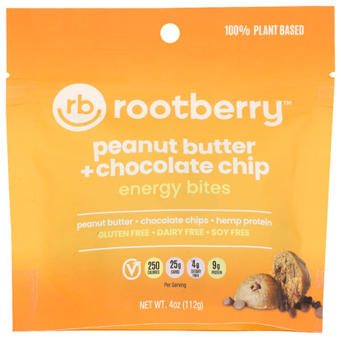 Rootberry Llc Bar Energy Pb Choc Chip, 4 OZ.