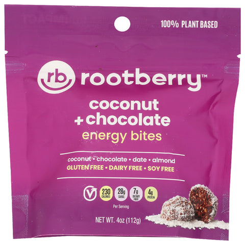 Rootberry Llc Bar Energy Choc Coconut, 4 OZ.