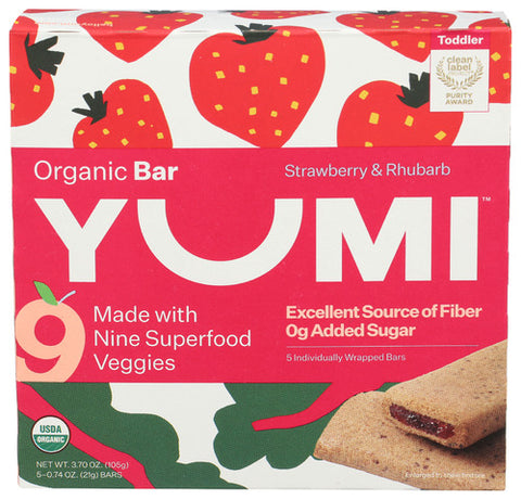YUMI BAR STRWBRRY RHUBARB - 3.7 OZ