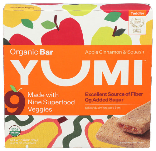 YUMI BAR APPLE CINNAMON SQUSH - 3.7 OZ