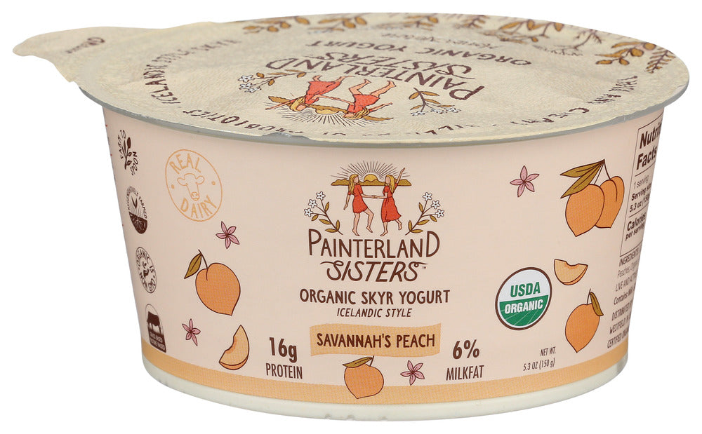 Painterland Sisters Yogurt Skyr Style Peach, 5.3 OZ.