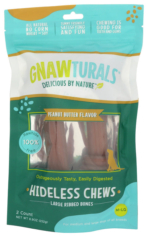 GNAWTURALS TREAT DOG HIDELS CHW PB LG - 8.9 OZ