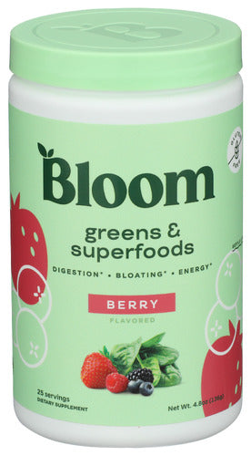 Bloom Nutrition 
Green Superfood Berry, 4.8 OZ.