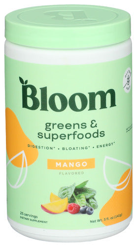 BLOOM NUTRITION GREEN SUPERFOOD MANGO - 4.99 OZ