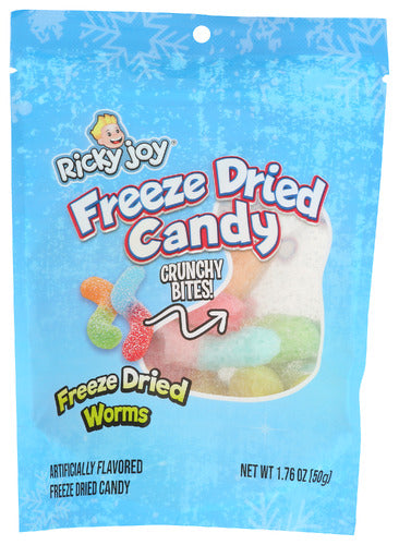 Ricky Joy Candy Freeze Dried Worms, 1.76 OZ.