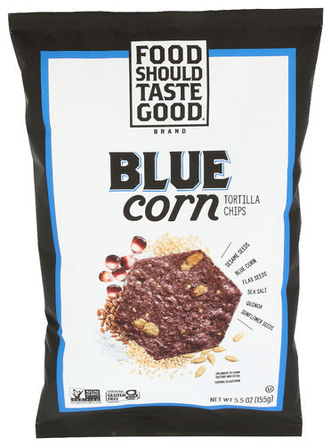 FOOD SHOULD TASTE GOOD CHIPS TORTILLA BLUE CORN - 5.5 OZ
