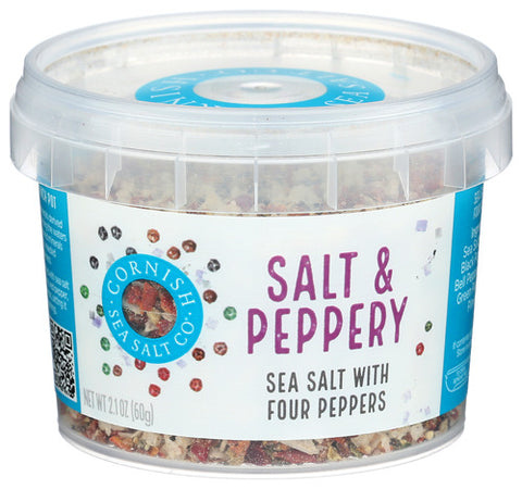 Cornish Sea Salt 
Salt & Peppery Sea Salt, 2.1 OZ.