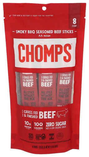 Chomps 
Sticks Beef Smoky Bbq 8Pk, 9.2 OZ.