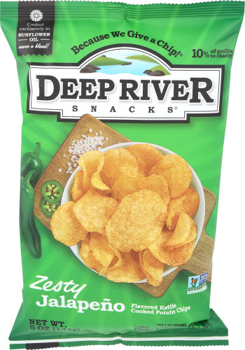 Deep River 
Chips Kttl Zesty Jalapeno, 5 OZ.