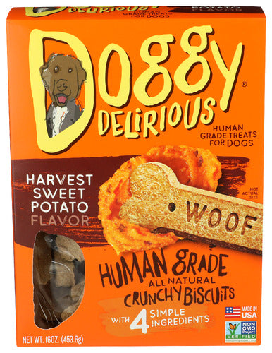 Doggy Delirious 
Dog Bone Swt Potato, 16 OZ.