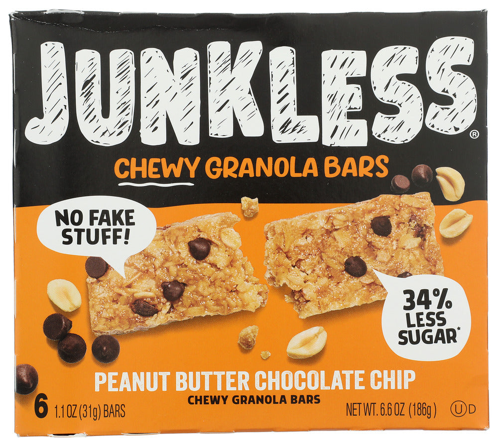 JUNKLESS BAR GRANOLA PB CC CHEWY - 6.6 OZ