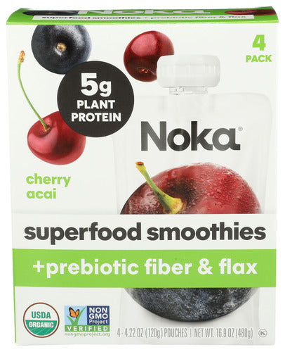 Noka Smoothie Cherry Acai 4Pc, 16.9 OZ.