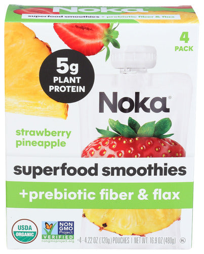 Noka Smoothie Strwb Pnppl 4Pc, 16.9 OZ.