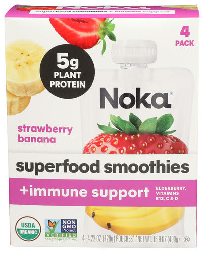 Noka Smoth Strwbry Bna 4P Org, 16.9 OZ.
