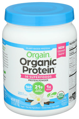 Orgain Powd Sprd Plt Van Bn Org, 18 OZ.