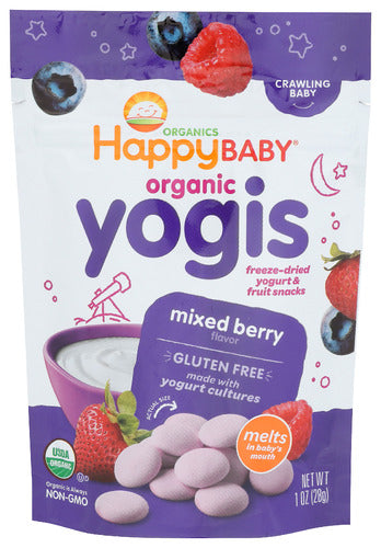 HAPPY BABY SNACK YOGURT MXD BRRY ORG - 1 OZ