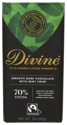 Divine Chocolate 
Choc Bar Drk W Mint Crisp, 3 OZ.