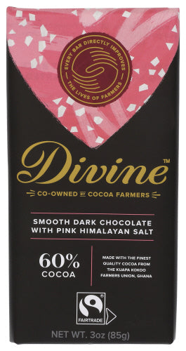 Divine Chocolate 
Choc Bar Drk Pnk Hima Slt, 3 OZ.