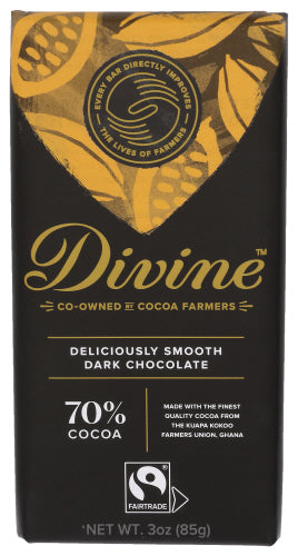 Divine Chocolate 
Choc Bar Dark 70, 3 OZ.