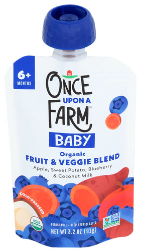 Once Upon A Farm Food Baby Blueberry 6M, 3.2 FO.