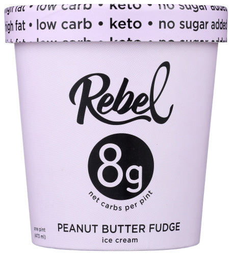 Rebel Ice Cream Pbutter Fudge, 1 PT.