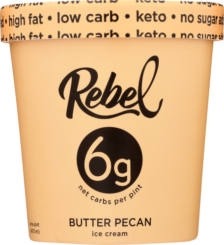 Rebel Ice Cream Butter Pecan, 1 PT.