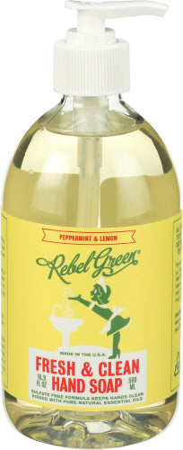 Rebel Green Soap Hand Pprmint Lemon, 16.9 OZ.