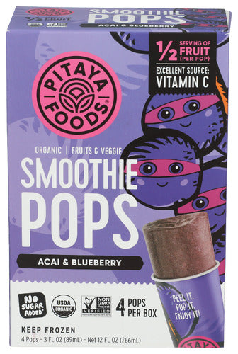 Pitaya Foods Smoothie Pop Acai Bb Org, 12 FO.
