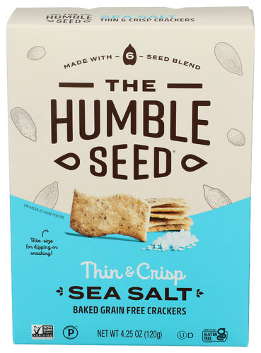 THE HUMBLE SEED CRACKERS GRN FREE SEASLT - 4.25 OZ