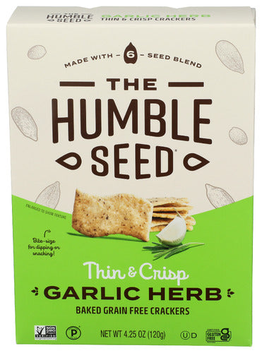 THE HUMBLE SEED CRACKERS GARLIC HERB - 4.25 OZ