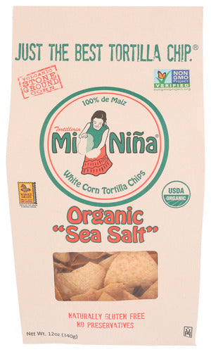 MI NINA CHIPS TORTILLA SEA SALT - 12 OZ