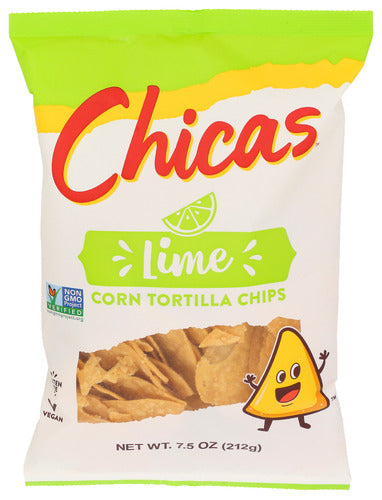 Chicas 
Chips Tortilla Lime Sslt, 7.5 OZ.