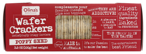 Olinas Bakehouse Cracker Wafer Poppy Seed, 3.5 OZ.