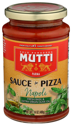 Mutti Sauce Pizza Basil Evoo, 14 OZ.