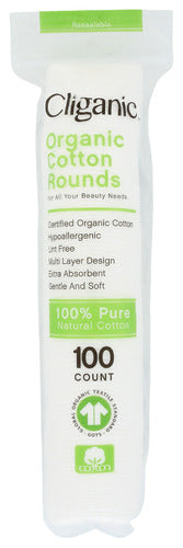 Cliganic 
Cotton Rounds Organic, 100 CT.
