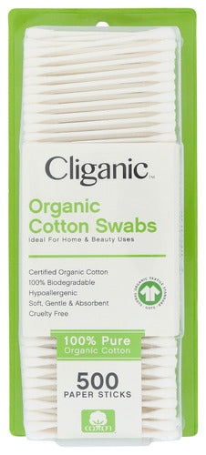 Cliganic 
Swabs Cotton Organic, 500 CT.
